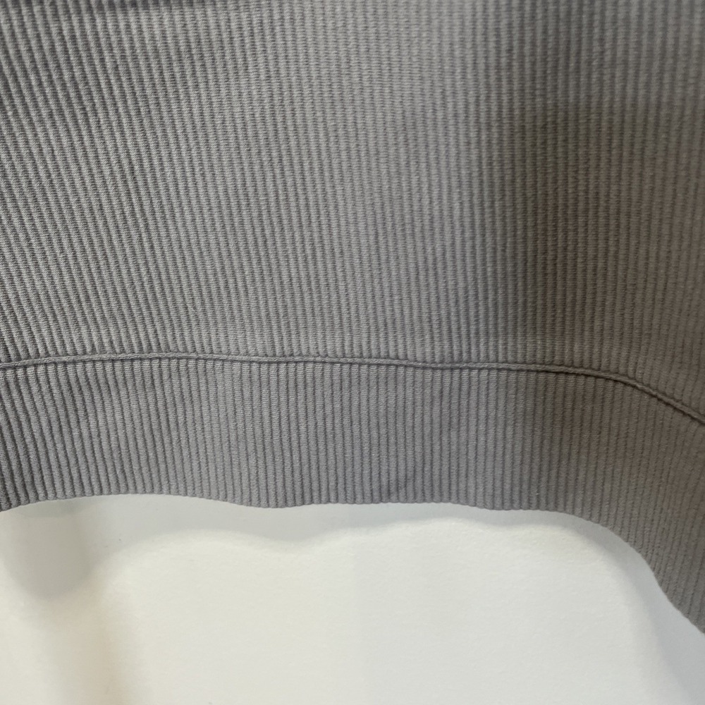 Garnet Hill Organic Cotton Ribbed Cocoon Dress Medium Grey Taupe Pockets - Picture 7 of 12